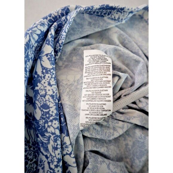 Nasty Gal Women's Sz 8 Blue Floral Got A Puff On You Square Neck Bodycon Dress - Picture 7 of 10